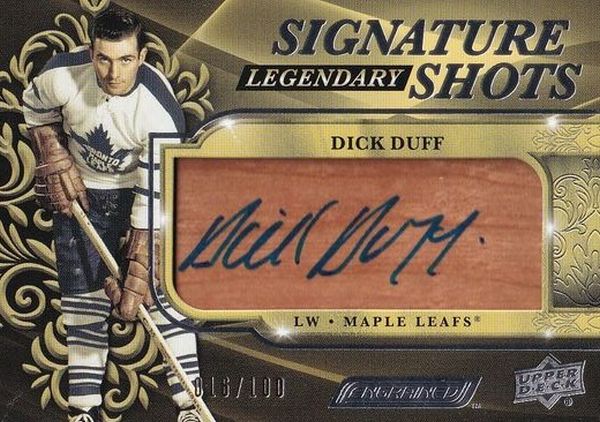 AUTO stick karta DICK DUFF 19-20 Engrained Legendary Signature Shots /100